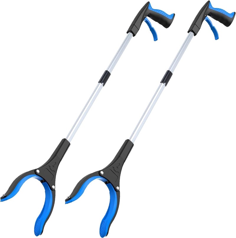 desin 32" Grabber Reacher Tool (2-Pack) - Foldable Trash Picker with 360° Rotating Jaw & Magnet, Extra Long & Heavy Duty Pick Up Stick for Seniors, Litter Picker, Mobility Aid - Image 1